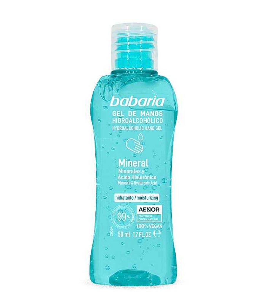 Desinfectantes De Manos Y Mascarillas | Babaria Babaria - Gel De Manos Hidroalcoh Lico - Minerales Y Cido Hialur Nico - 50Ml