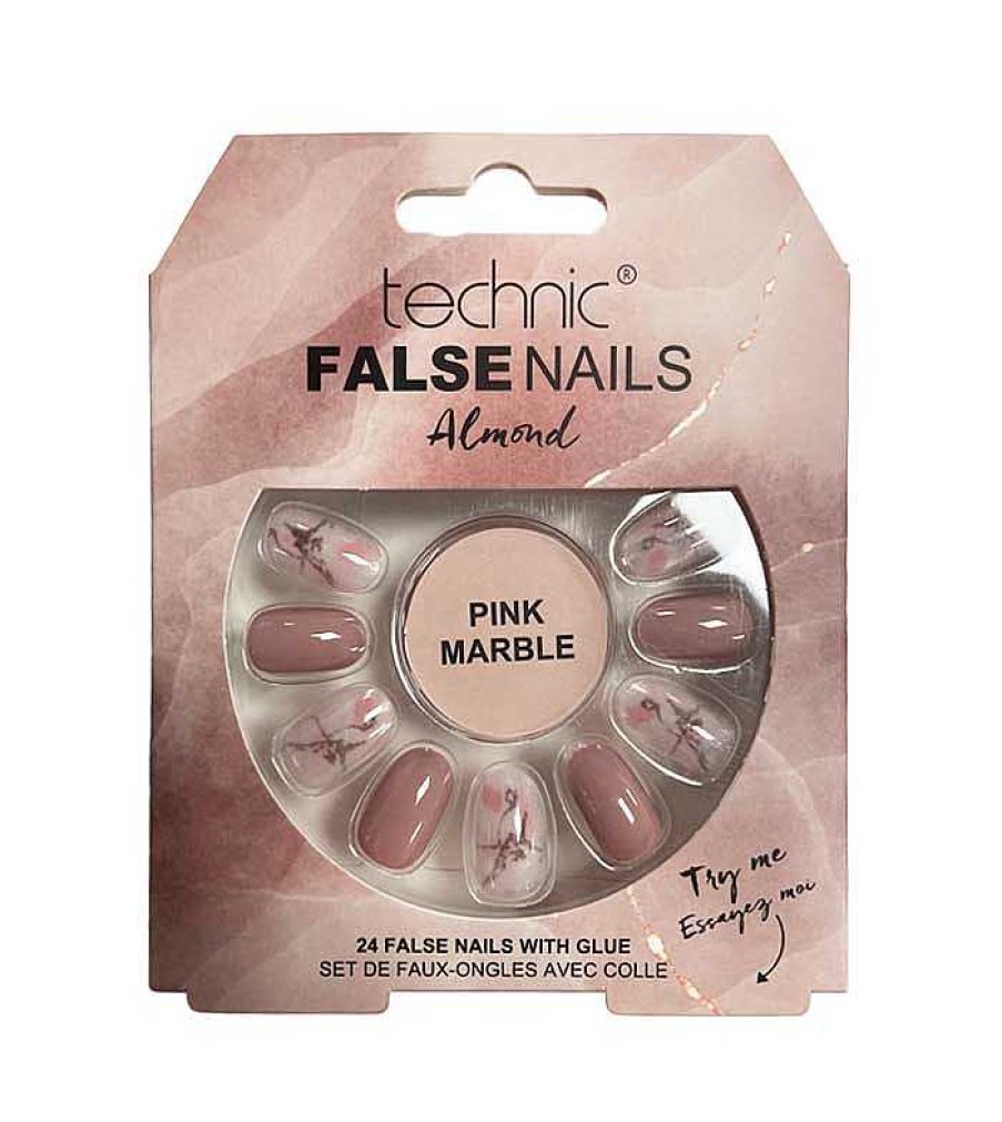 U As Postizas | Technic Cosmetics Technic Cosmetics - U As Postizas False Nails Almond - Pink Marble