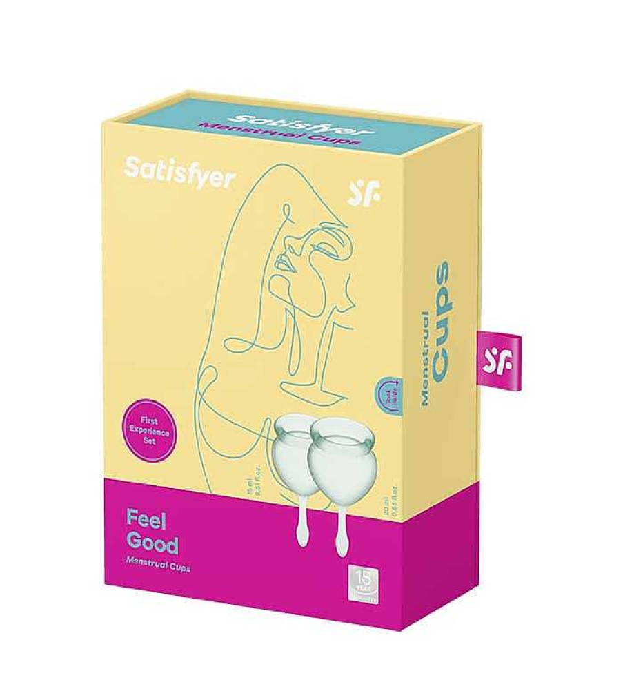 Higiene Ntima | Satisfyer Satisfyer - Kit De Copas Menstruales Feel Good (15 + 20 Ml) - Verde Claro