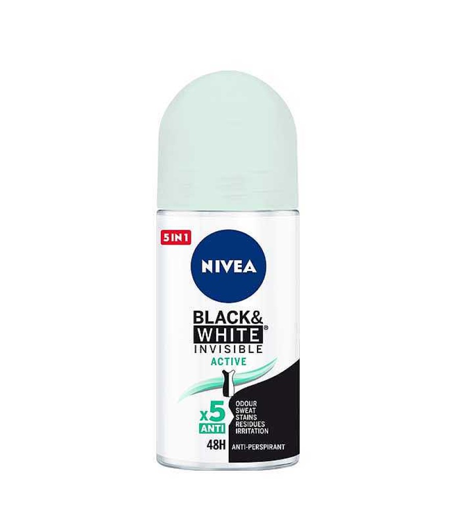 Desodorantes | Nivea Nivea - Desodorante Black & White Invisible Roll-On - Active