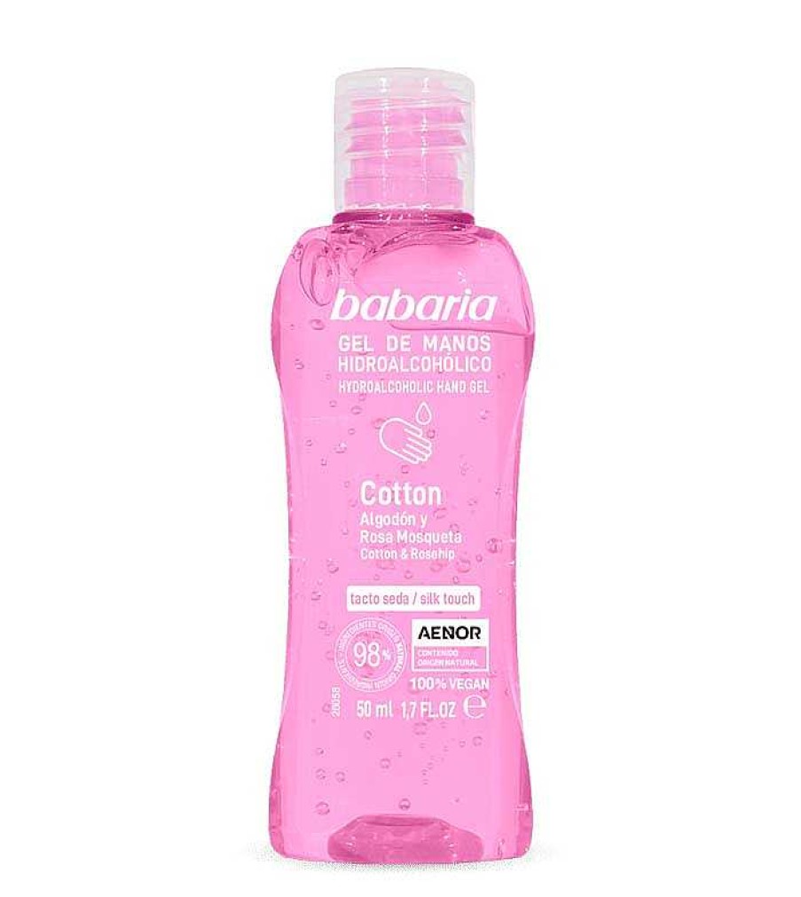 Desinfectantes De Manos Y Mascarillas | Babaria Babaria - Gel De Manos Hidroalcoh Lico - Algod N Y Rosa Mosqueta - 50Ml