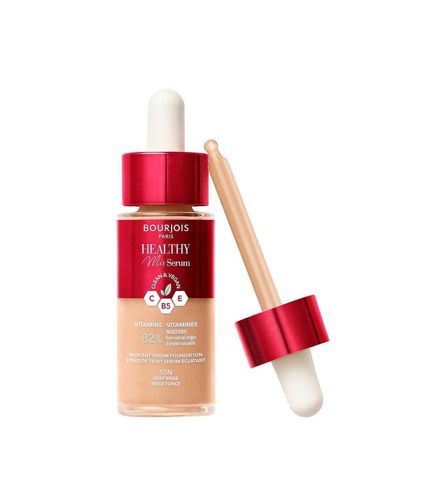 Base De Maquillaje Fluida | Bourjois Bourjois - Base De Maquillaje En S Rum Healthy Mix - 55N: Deep Beige