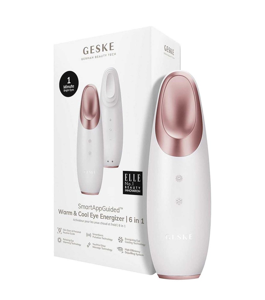 Cremas De Ojos / Tratamientos / Varios | GESKE Geske - Masajeador Para Contorno De Ojos Warm & Cool Energizer 6 En 1 - White Rose Gold