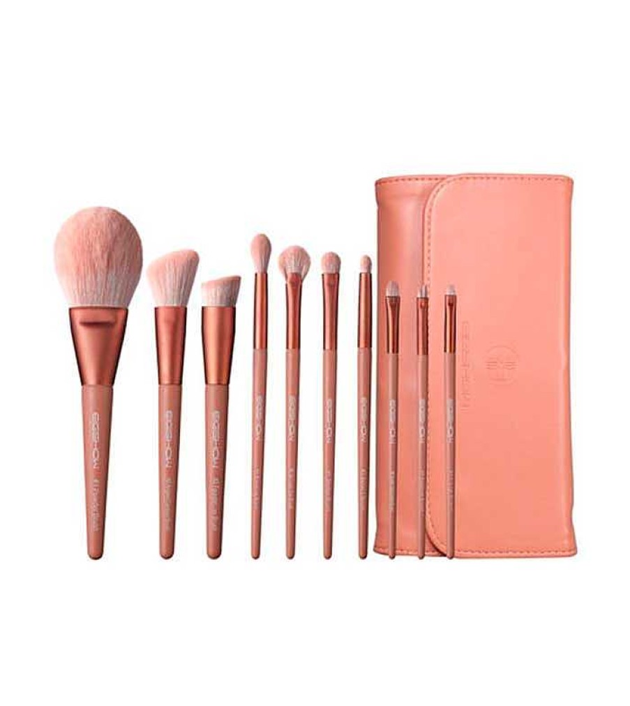 Sets De Brochas | Eigshow Eigshow - *Morandi Series* - Set 10 Brochas De Maquillaje Ready To Roll - Coral