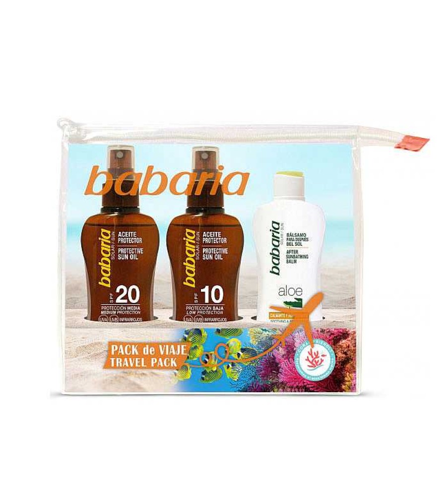 Perfumes Y Sets Para L | Babaria Babaria - Pack De Viaje - Aceite Protector Solar Spf20 + Aceite Protector Solar Spf10 + After Sun