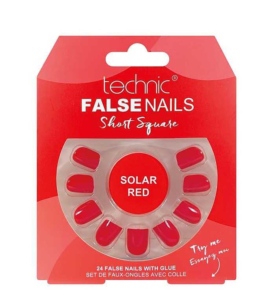 U As Postizas | Technic Cosmetics Technic Cosmetics - U As Postizas False Nails Short Square - Solar Red