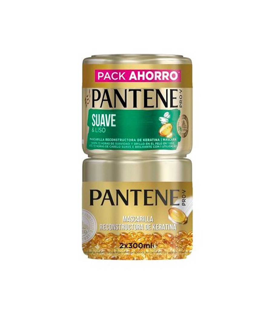 Acondicionadores Y Mascarillas | Pantene Pantene - Pack De 2 Mascarillas Reconstructoras De Keratina Suave & Liso