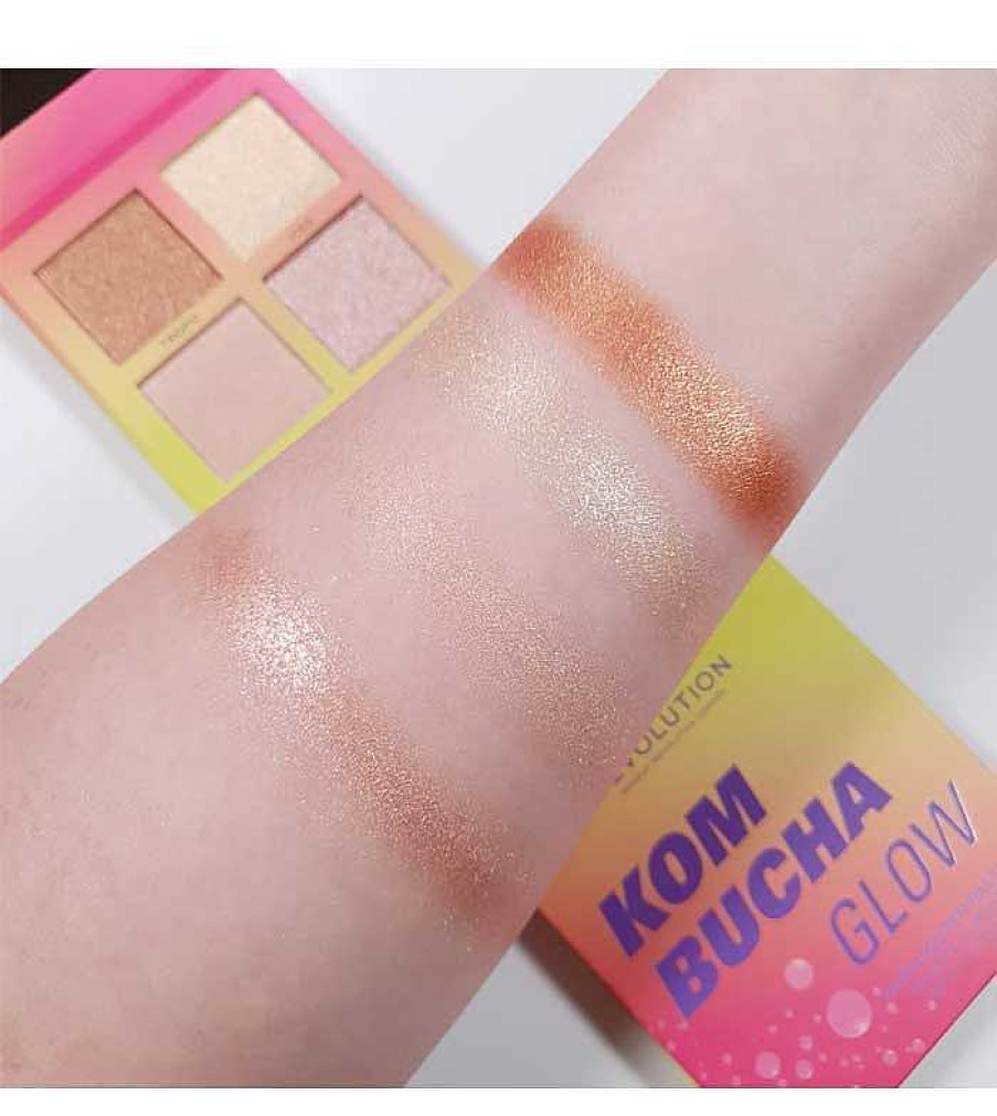 Iluminador En Polvo | Makeup Revolution Revolution - *Hot Shot* - Paleta De Iluminadores Kombucha Glow