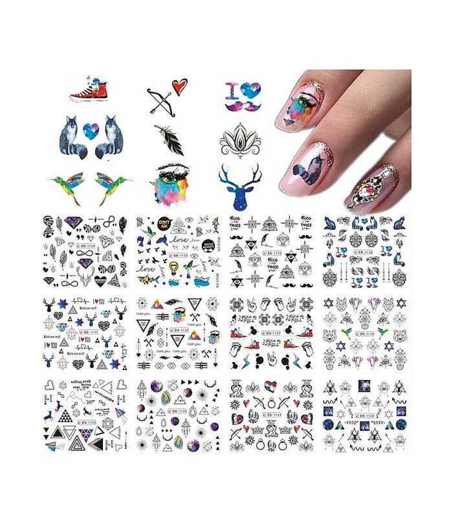 Decoraci N De U As | Yi Kou Yi Kou - Pegatinas Al Agua Para Manicura 400Uds - Tattoos