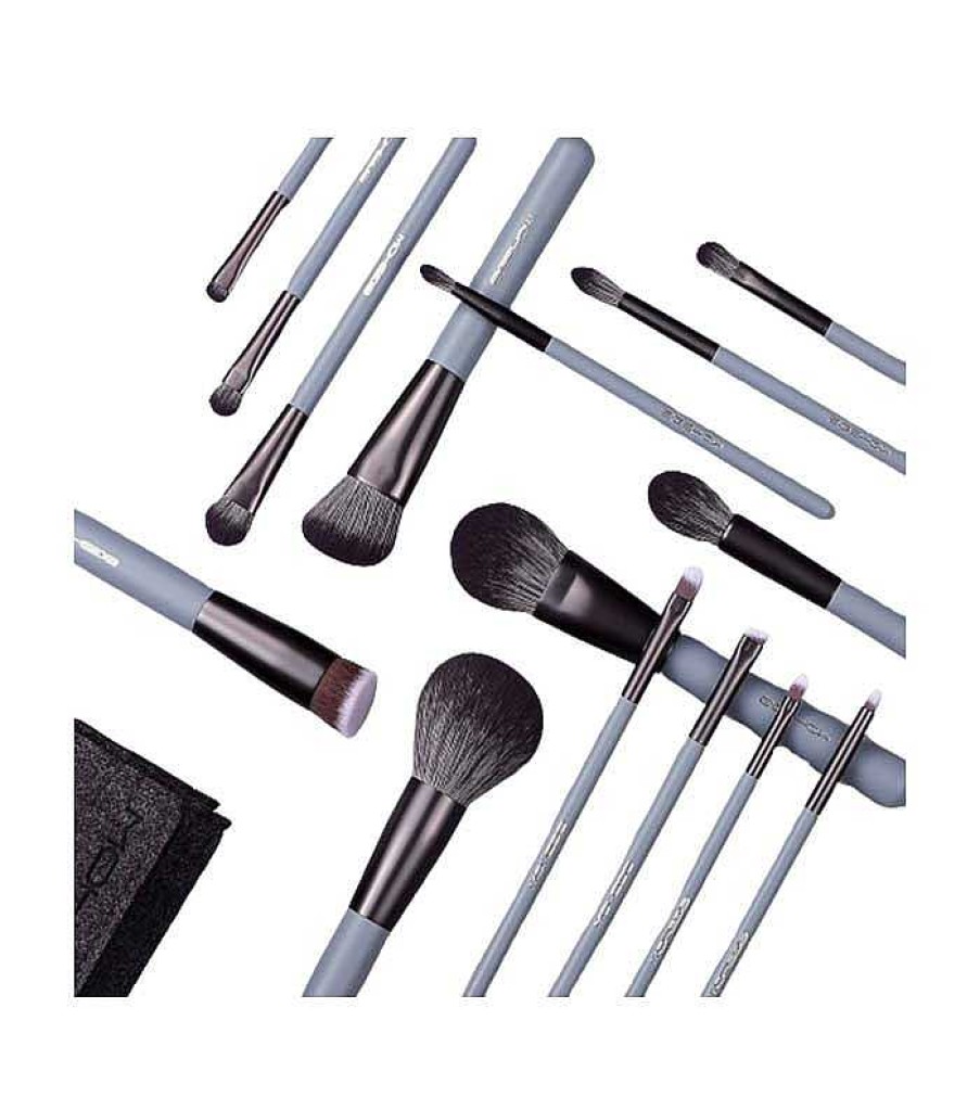 Sets De Brochas | Eigshow Eigshow - Set 15 Brochas De Maquillaje Jade Series - Agate Grey