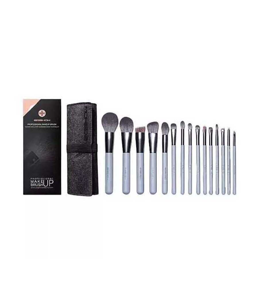 Sets De Brochas | Eigshow Eigshow - Set 15 Brochas De Maquillaje Jade Series - Agate Grey