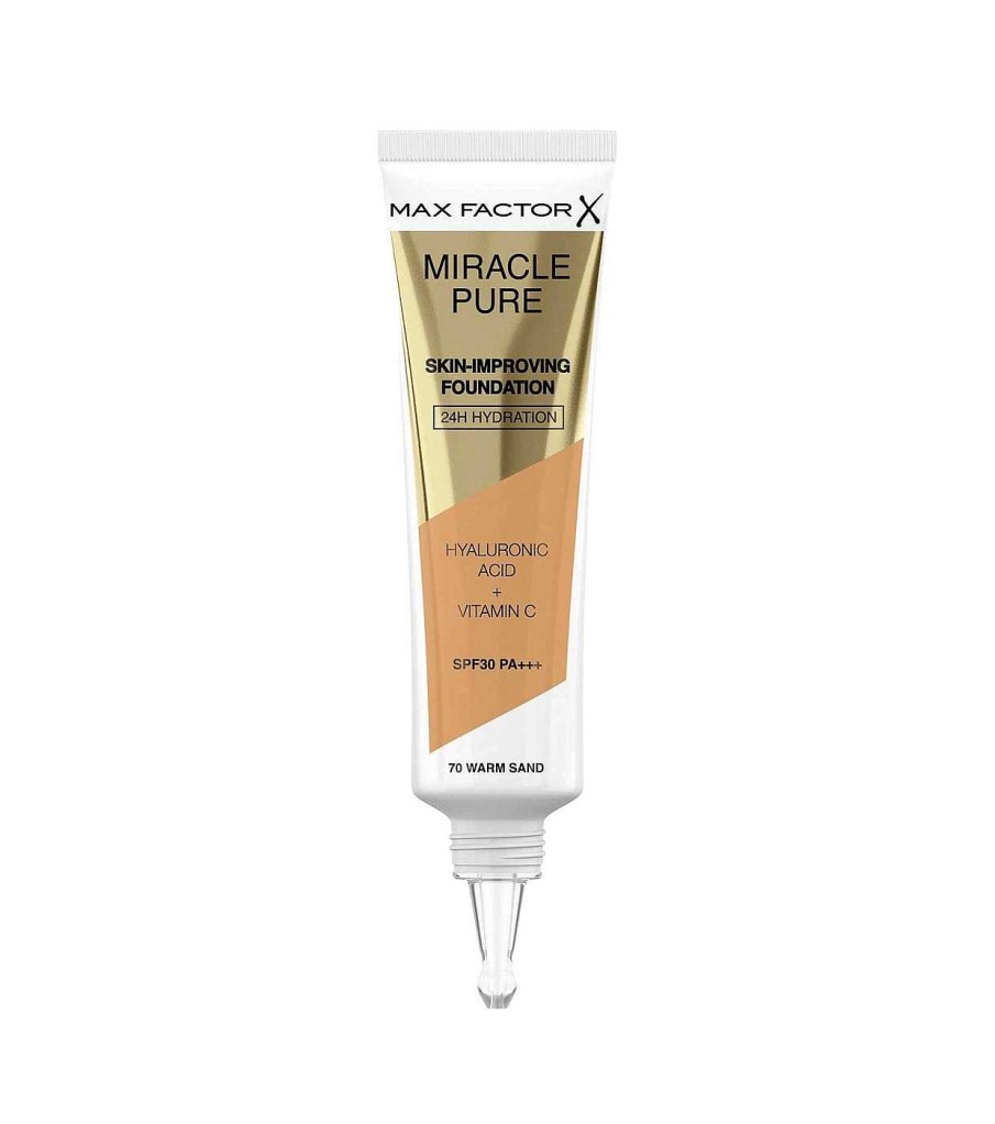 Base De Maquillaje Fluida | Max Factor Max Factor - Base De Maquillaje Hidrataci N 24H Spf30 Miracle Pure - 70: Warm Sand