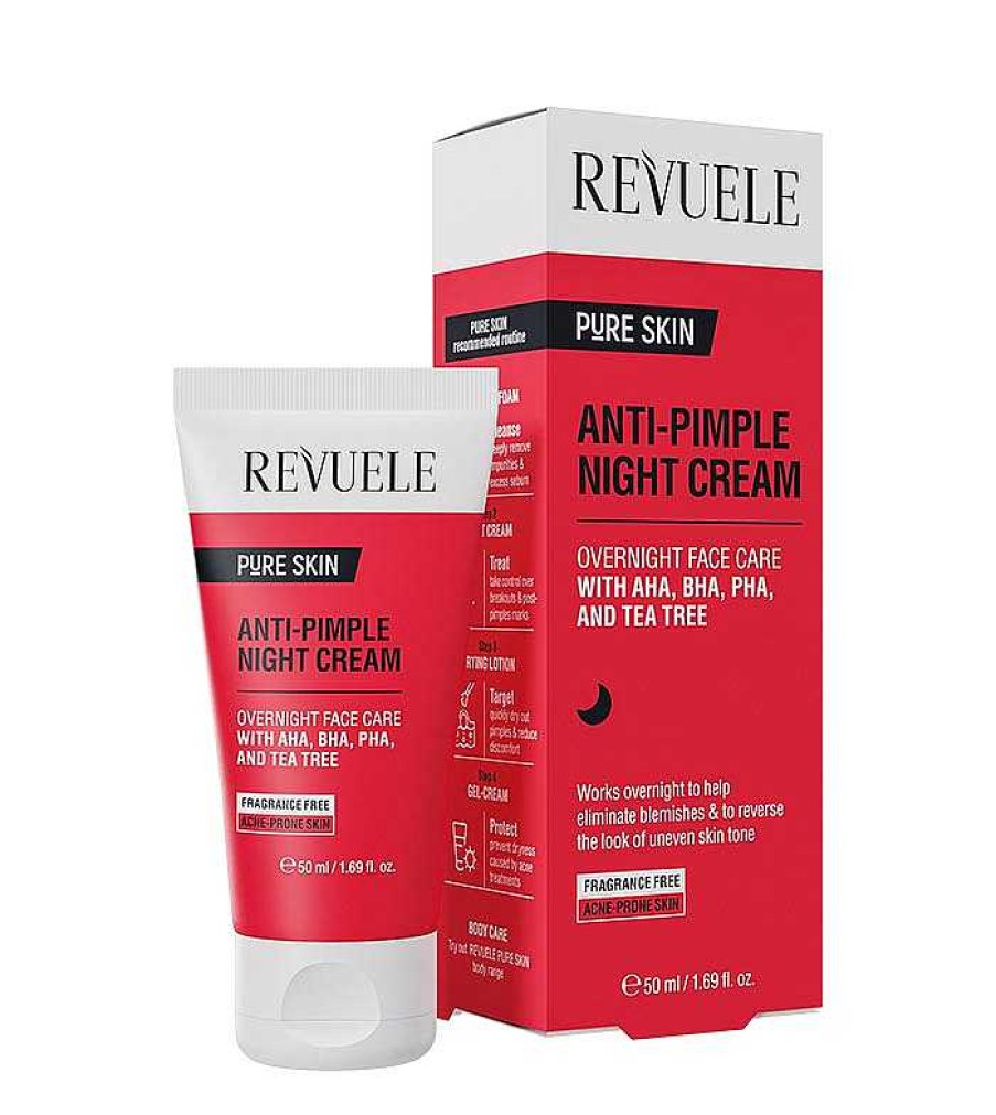 Cremas Faciales | Revuele Revuele - *Pure Skin* - Crema De Noche Anti-Espinillas Con Aha, Bha, Pha Y Rbol De T