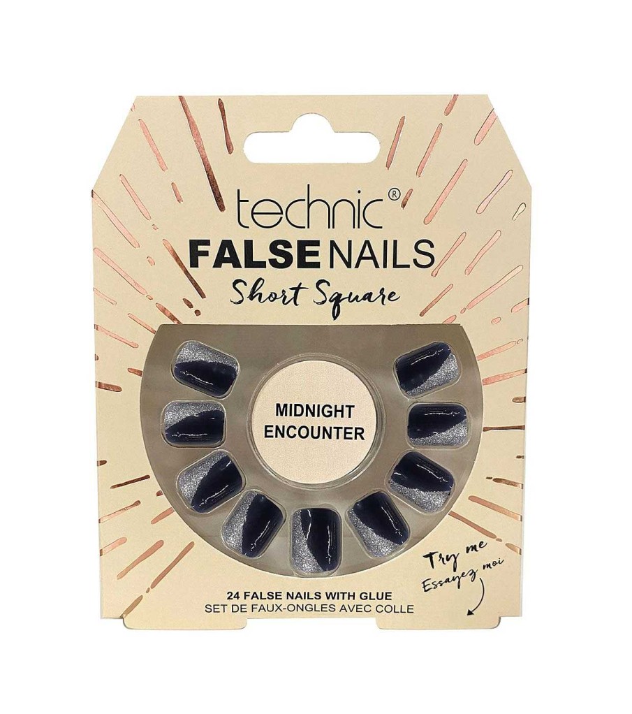 U As Postizas | Technic Cosmetics Technic Cosmetics - U As Postizas False Nails Short Square - Midnight Encounter