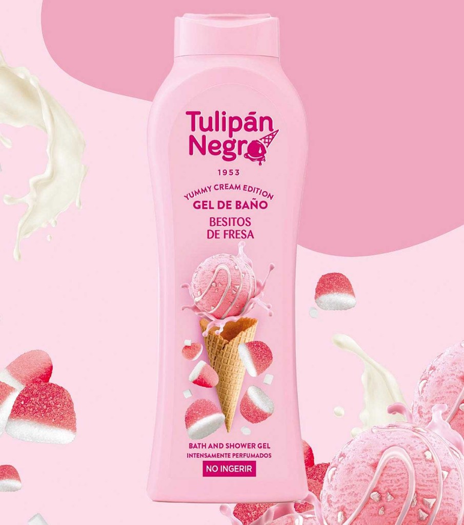 Geles De Ba O | Tulipán Negro Tulip N Negro - *Yummy Cream Edition* - Gel De Ba O 650Ml - Besitos De Fresa