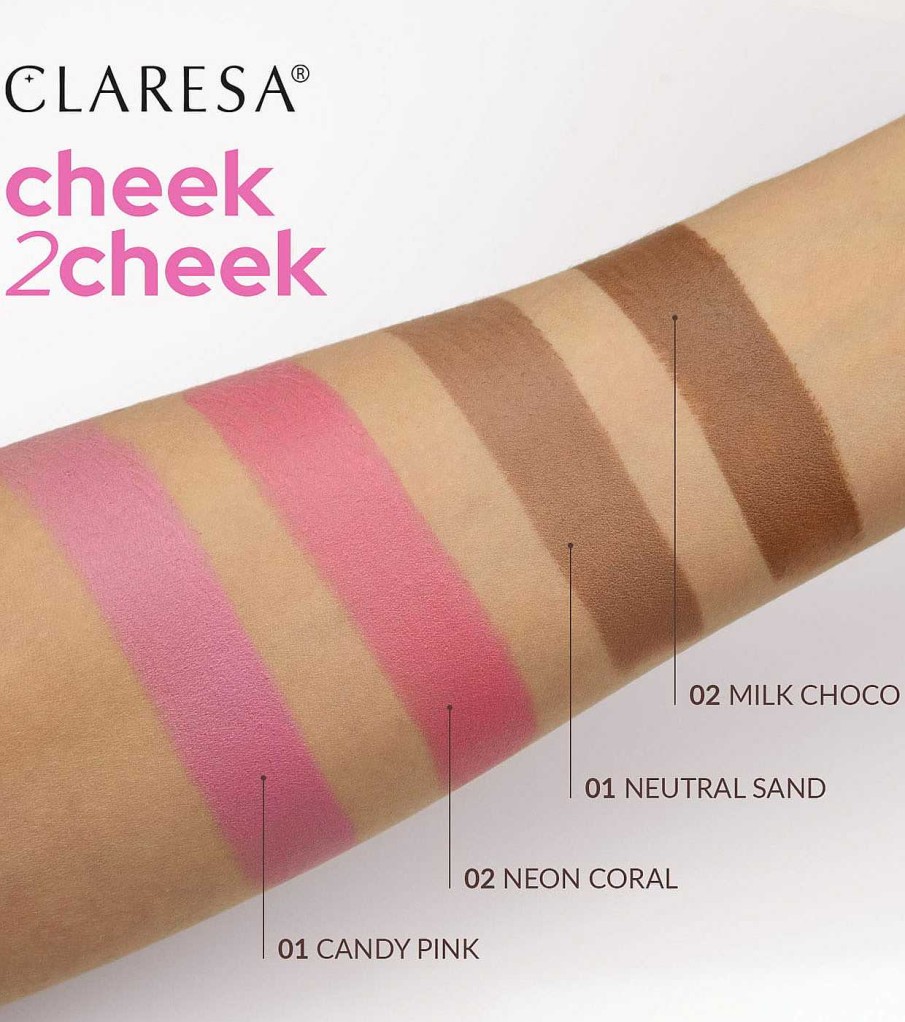 Colorete En Crema | Claresa Claresa - Colorete En Stick Cheek 2Cheek - 02: Neon Coral