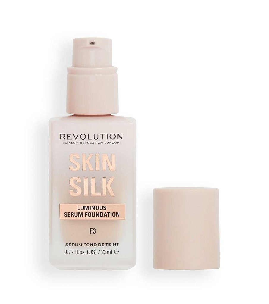 Base De Maquillaje Fluida | Makeup Revolution Revolution - Base De Maquillaje Skin Silk Serum Foundation - F3