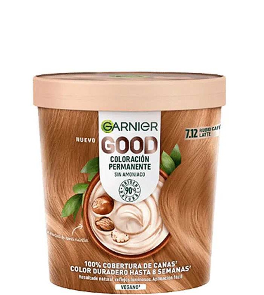 Tintes | Garnier Garnier - Coloraci N Permanente Sin Amoniaco Good - 7.12: Rubio Caf Latte