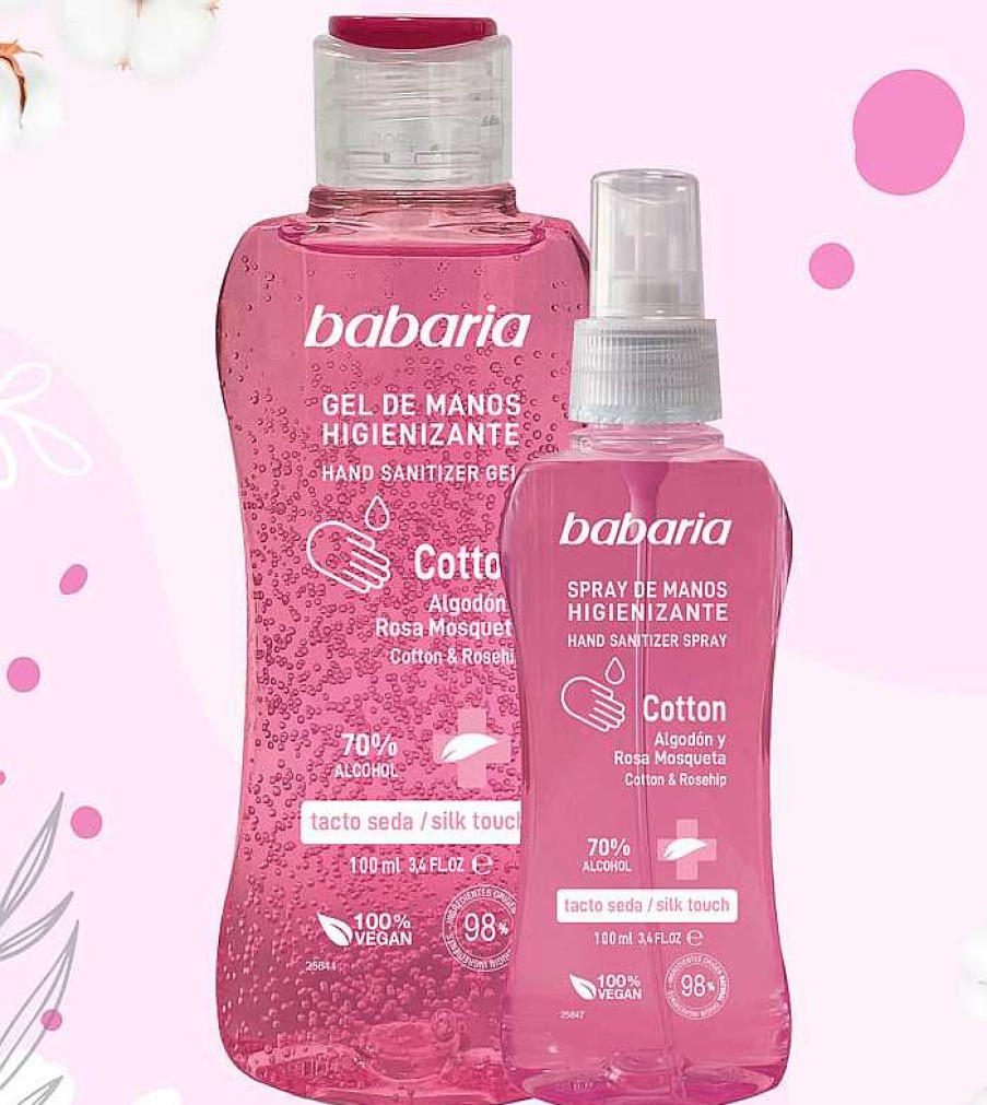 Desinfectantes De Manos Y Mascarillas | Babaria Babaria - Gel De Manos Hidroalcoholico - Algod N Y Rosa Mosqueta - 100Ml