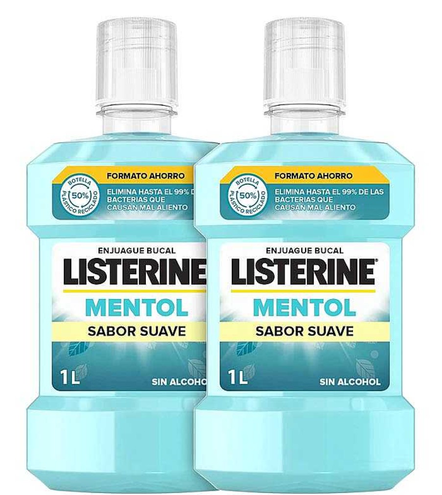 Higiene Bucodental | Listerine Listerine - Duplo Enjuague Bucal Mentol Sabor Suave 1000Ml