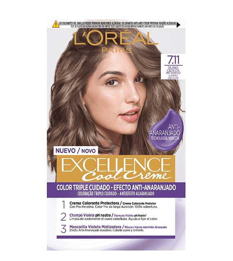 Tintes | Loreal Paris Loreal Paris - Coloraci N Excellence Cool Creme - 7.11 Rubio Ceniza Intenso