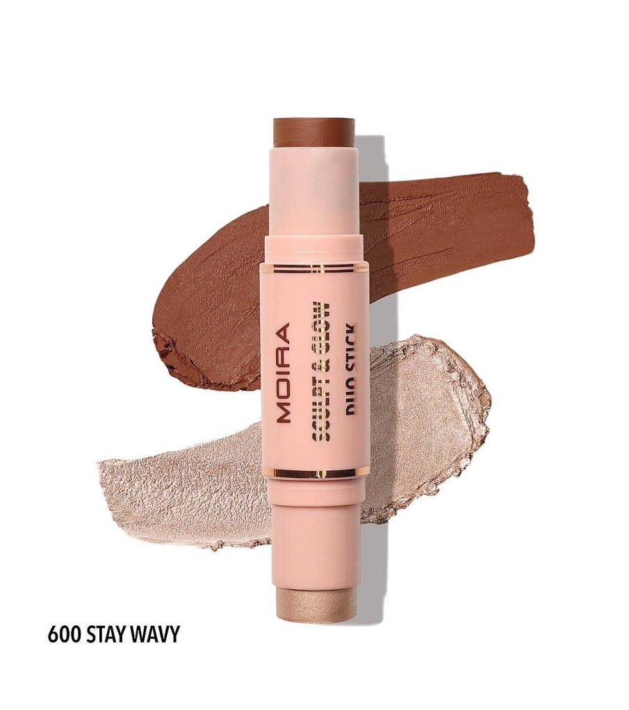 Iluminador En Crema | MOIRA Moira - Duo De Contorno E Iluminador En Stick Sculpt & Glow - 600: Stay Wavy