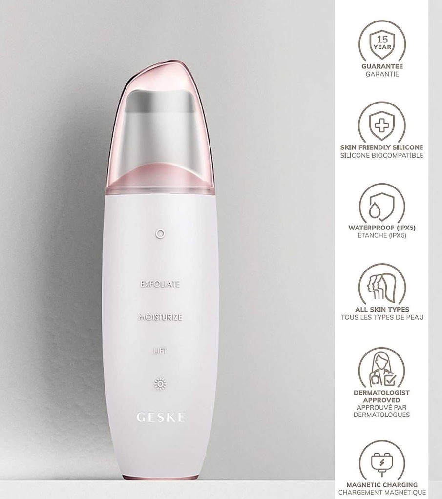 Cremas De Ojos / Tratamientos / Varios | GESKE Geske - Limpiador Microcurrent Skin Scrubber & Blackhead Remover 9 En 1 - White Rose Gold