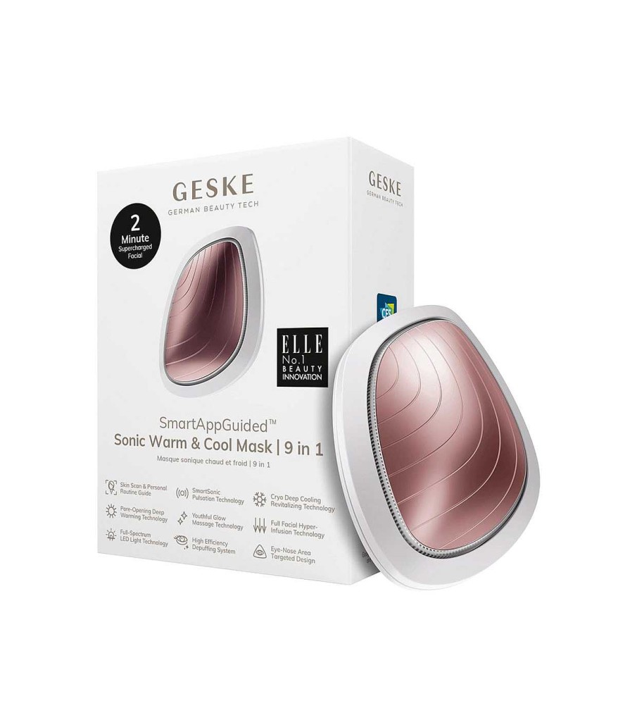 Limpiadores Y Desmaquillantes | GESKE Geske - Mascarilla Facial Sonic Warm & Cool 9 En 1 - White Rose Gold