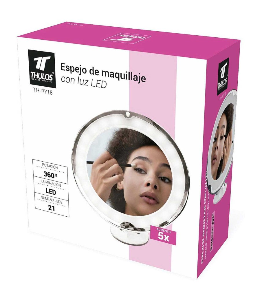 Espejos | Thulos Thulos - Espejo De Maquillaje 360° Con Iluminaci N Led Th-By18