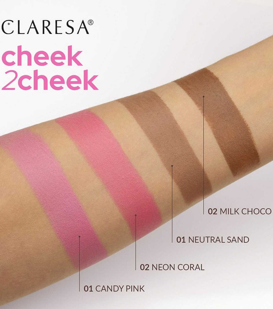 Bronceadores En Crema | Claresa Claresa - Contorno En Stick Cheek 2Cheek - 01: Neutral Sand