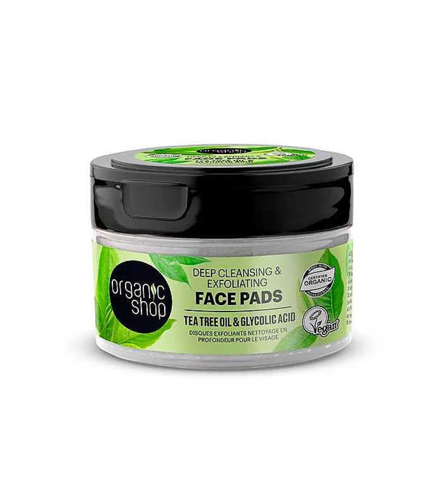 Exfoliante Facial | Organic Shop Organic Shop - Discos Faciales Exfoliantes De Limpieza Profunda - Aceite De Rbol De T Y Cido Glic Lico