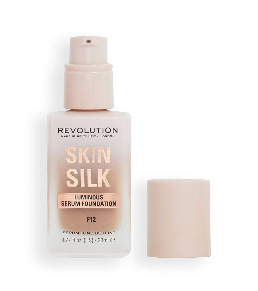 Base De Maquillaje Fluida | Makeup Revolution Revolution - Base De Maquillaje Skin Silk Serum Foundation - F12