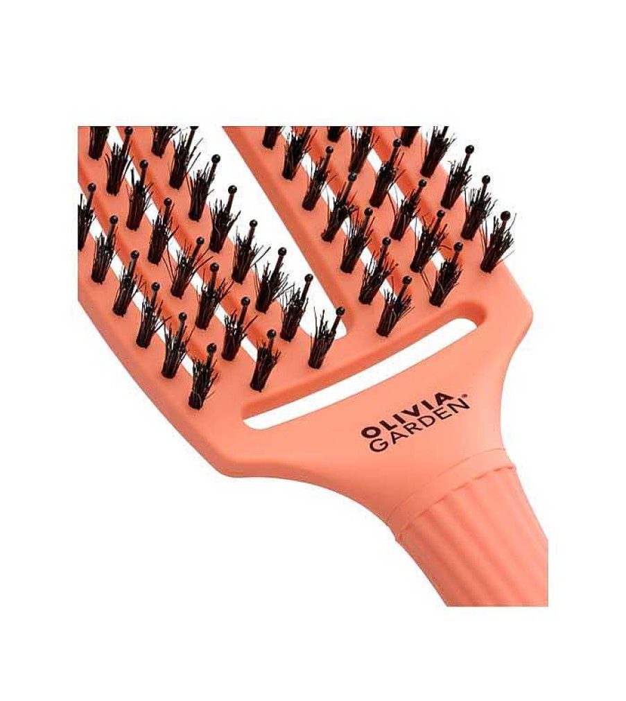 Accesorios Cabello | Olivia Garden Olivia Garden - Cepillo Para Cabello Fingerbrush Combo Medium - Coral