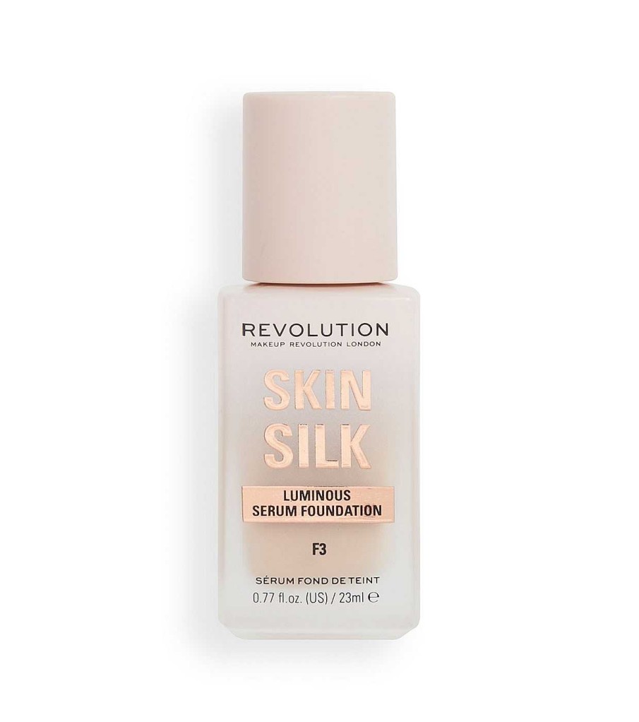 Base De Maquillaje Fluida | Makeup Revolution Revolution - Base De Maquillaje Skin Silk Serum Foundation - F3