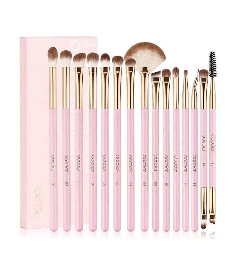 Sets De Brochas | Do Docolor - Set De Pinceles Para Ojos Soft Pink Pro (15 Piezas)