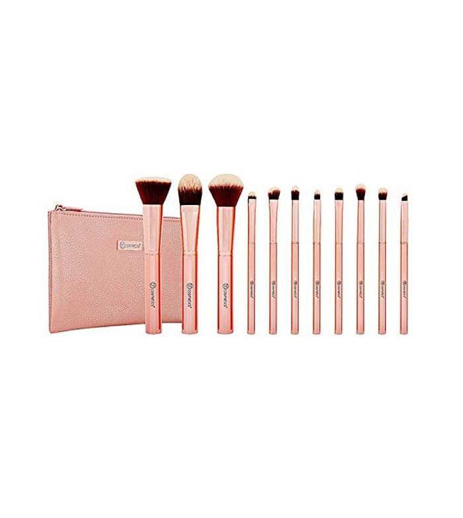 Sets De Brochas | BH Cosmetics Bh Cosmetics - *Metal Rose* - Set De 11 Brochas + Neceser