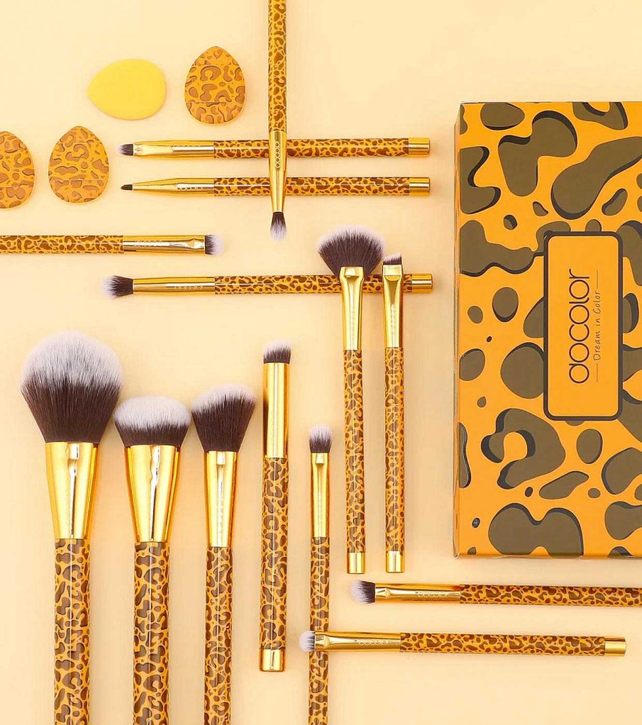 Sets De Brochas | Do Docolor - Set De Brochas Leopard (15 Piezas)