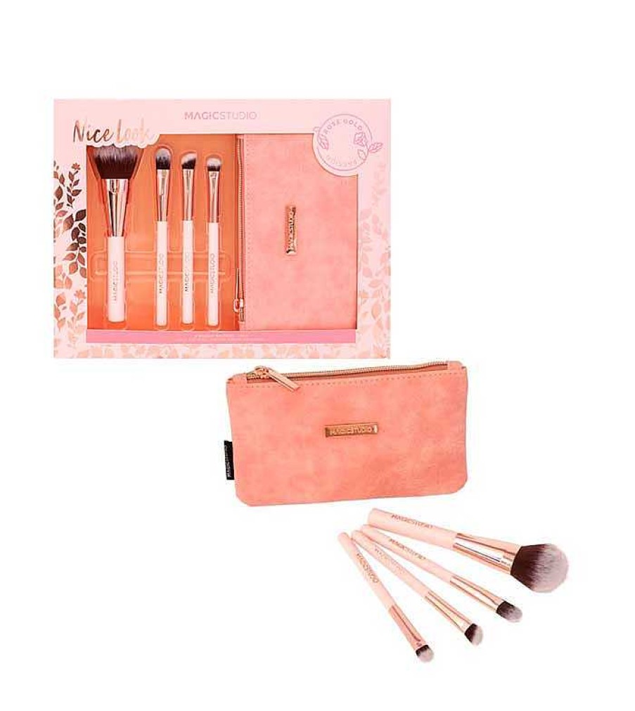 Sets De Brochas | Magic Studio Magic Studio - *Rose Gold* - Set De 4 Brochas