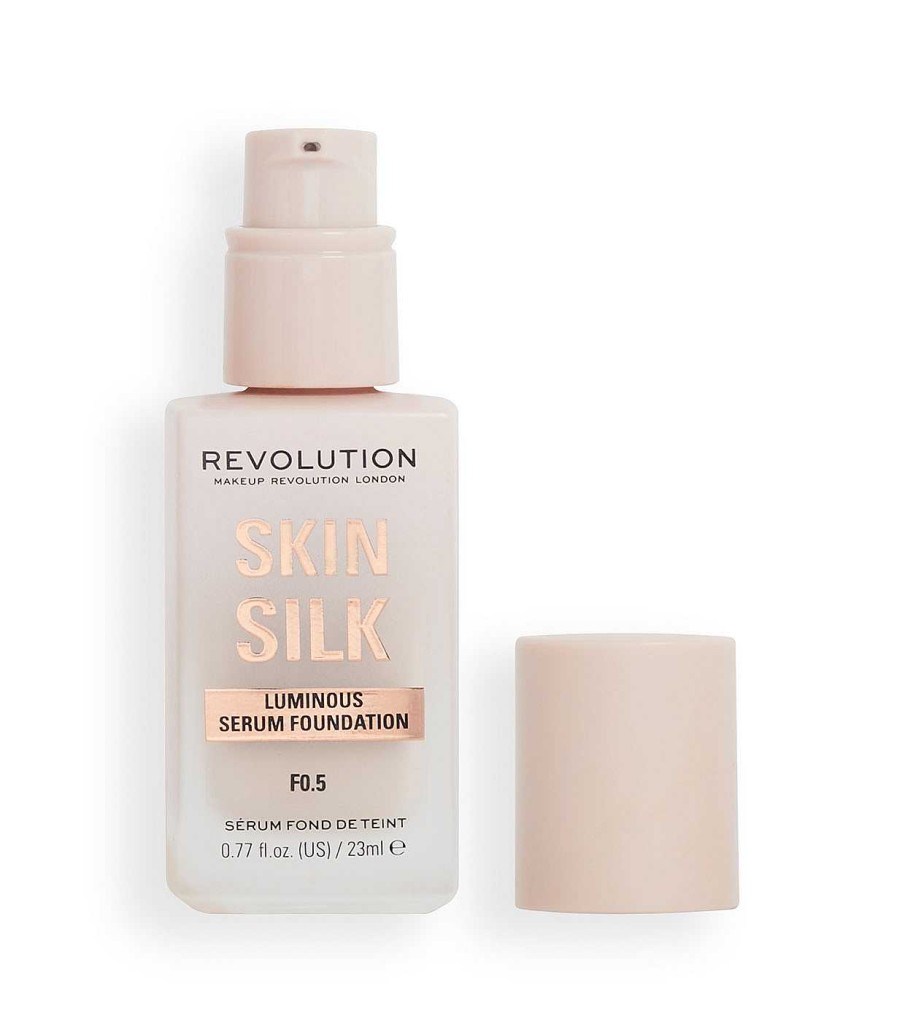 Base De Maquillaje Fluida | Makeup Revolution Revolution - Base De Maquillaje Skin Silk Serum Foundation - F0.5