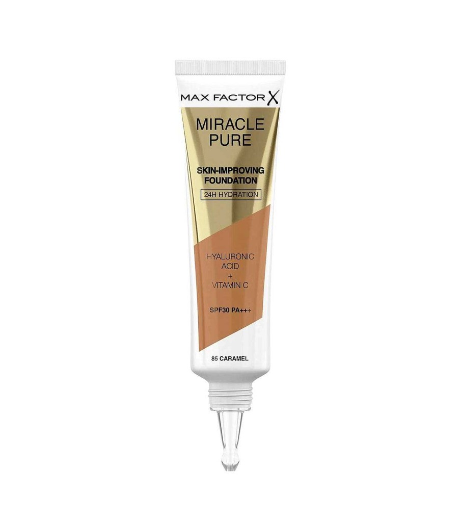 Base De Maquillaje Fluida | Max Factor Max Factor - Base De Maquillaje Hidrataci N 24H Spf30 Miracle Pure - 85: Caramel