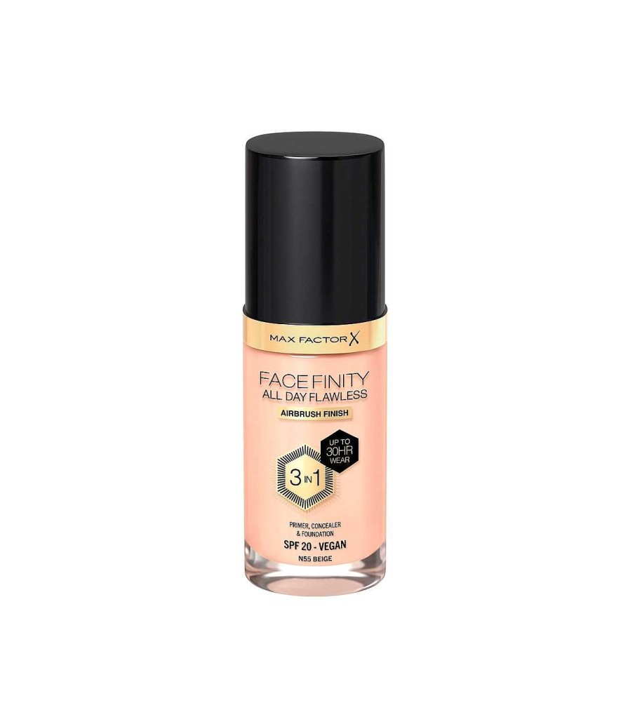 Base De Maquillaje Fluida | Max Factor Max Factor - Base De Maquillaje Face Finity 3 En 1 - N55: Beige