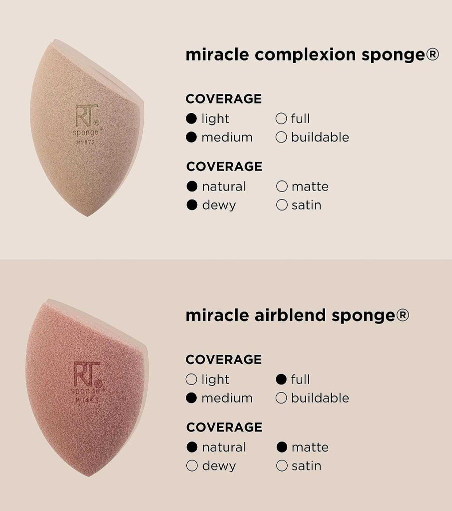 Esponjas | Real Techniques Real Techniques - *New Nudes* - Set De Esponjas Para L Quidos Y Polvos Real Reveal Sponge Duo