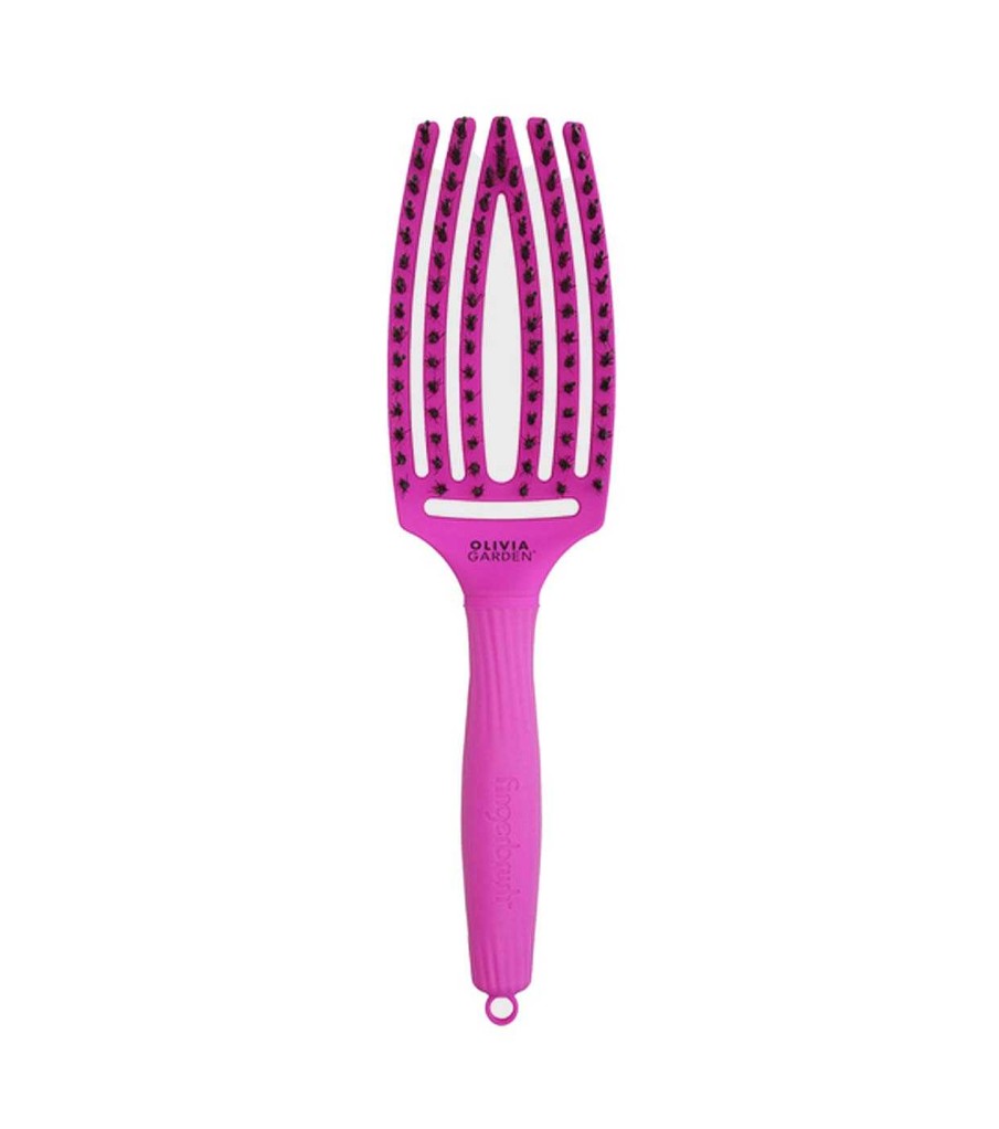 Accesorios Cabello | Olivia Garden Olivia Garden - *Think Pink* - Cepillo Para Cabello Fingerbrush Combo Medium - Neon Purple