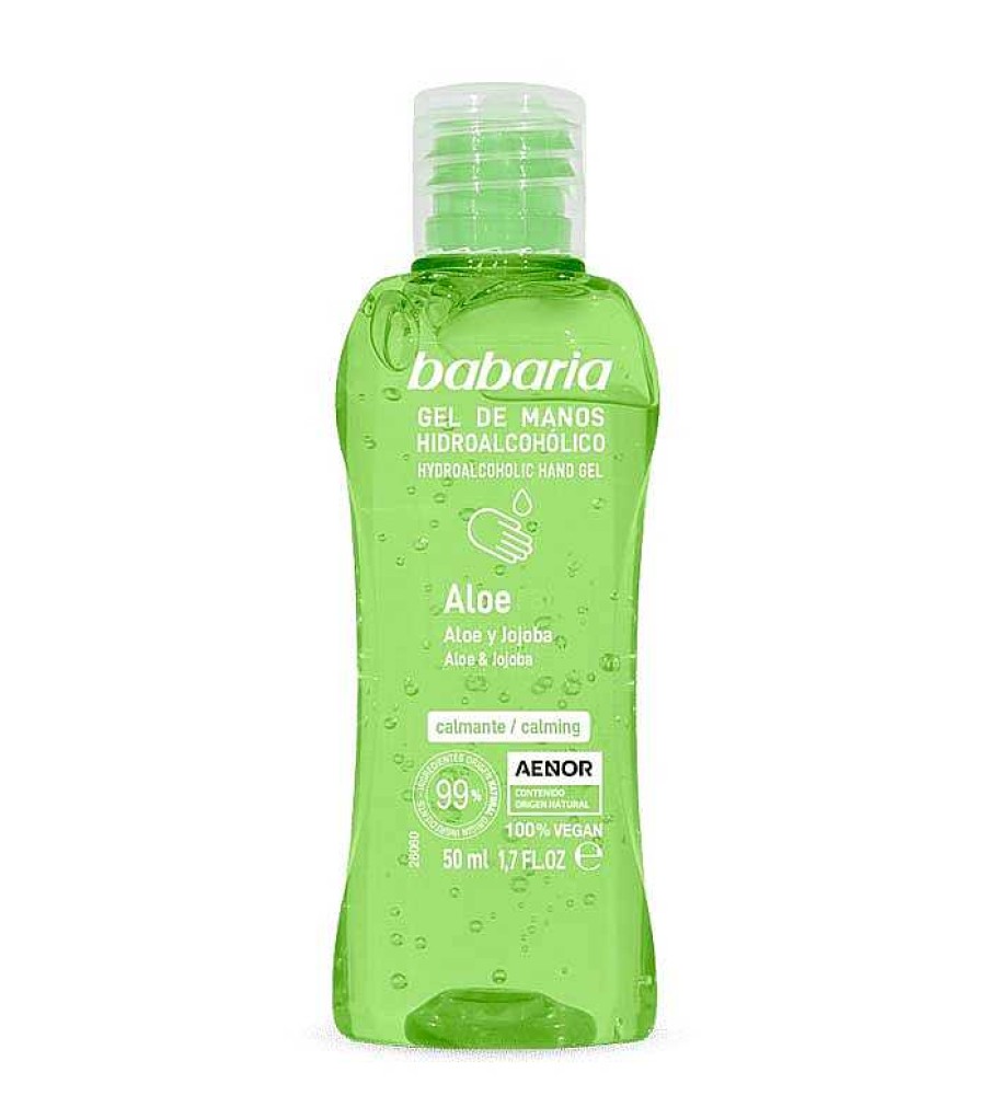 Desinfectantes De Manos Y Mascarillas | Babaria Babaria - Gel De Manos Hidroalcoh Lico - Aloe Y Jojoba - 50Ml