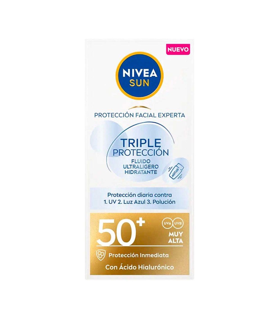 Protectores Solares Faciales | Nivea Nivea Sun - Protector Solar Facial Ultrafluido Triple Protecci N - Spf50+: Muy Alta