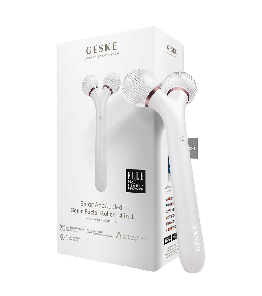 Limpiadores Y Desmaquillantes | GESKE Geske - Rodillo Facial S Nico 4 En 1 - White Rose Gold