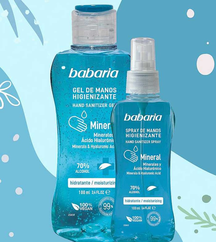 Desinfectantes De Manos Y Mascarillas | Babaria Babaria - Spray De Manos Hidroalcoh Lico - Minerales Y Cido Hialur Nico