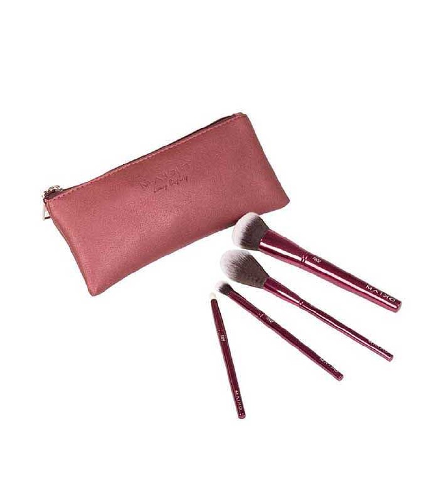 Sets De Brochas | MAIKO Maiko - Set De 4 Brochas Luxury Burgundy