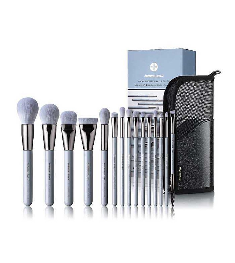 Sets De Brochas | Eigshow Eigshow - Set 15 Brochas De Maquillaje Jade Series - Baby Blue