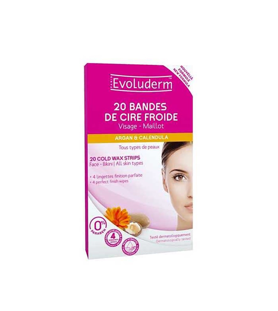 Depilaci N | Evoluderm Evoluderm - 20 Bandas Depilatorias De Cera Fr A - Rostro E Ingles